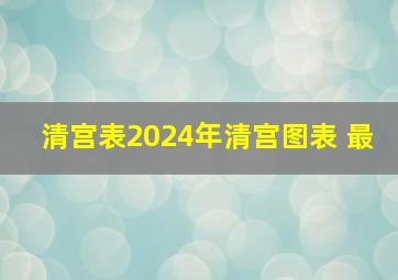 清宫表2024年清宫图表 最